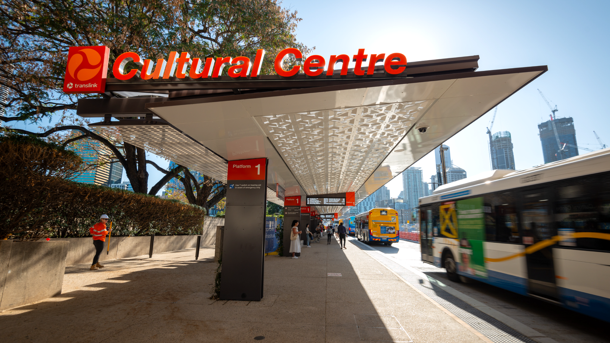 Brisbane Metro vehicle at vehicle depot.